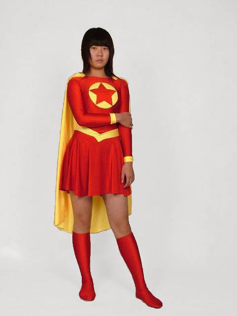 Red Star Supergirl Cosplay Costume Women Halloween